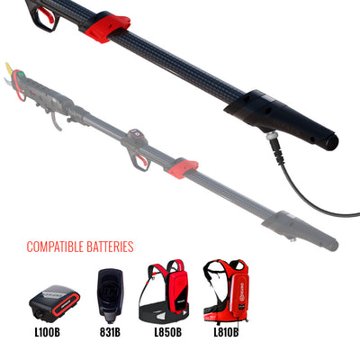 Extension pole batteries for pruning shears